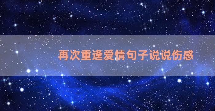 再次重逢爱情句子说说伤感