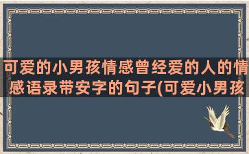 可爱的小男孩情感曾经爱的人的情感语录带安字的句子(可爱小男孩图片)