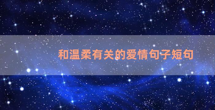 和温柔有关的爱情句子短句