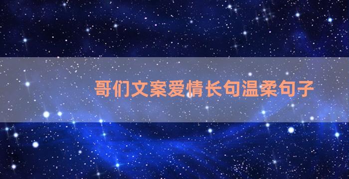 哥们文案爱情长句温柔句子