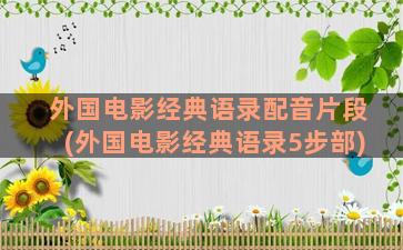 外国电影经典语录配音片段(外国电影经典语录5步部)