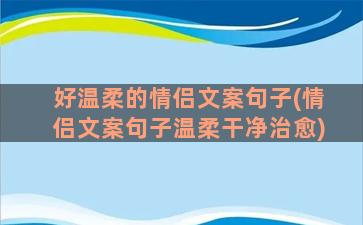 好温柔的情侣文案句子(情侣文案句子温柔干净治愈)