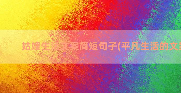 姑嫂生活文案简短句子(平凡生活的文案简短)