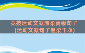 竞技运动文案温柔高级句子(运动文案句子温柔干净)