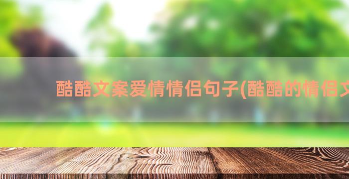 酷酷文案爱情情侣句子(酷酷的情侣文案)