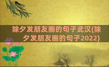 除夕发朋友圈的句子武汉(除夕发朋友圈的句子2022)