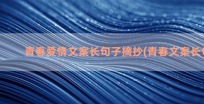 青春爱情文案长句子摘抄(青春文案长句200字)